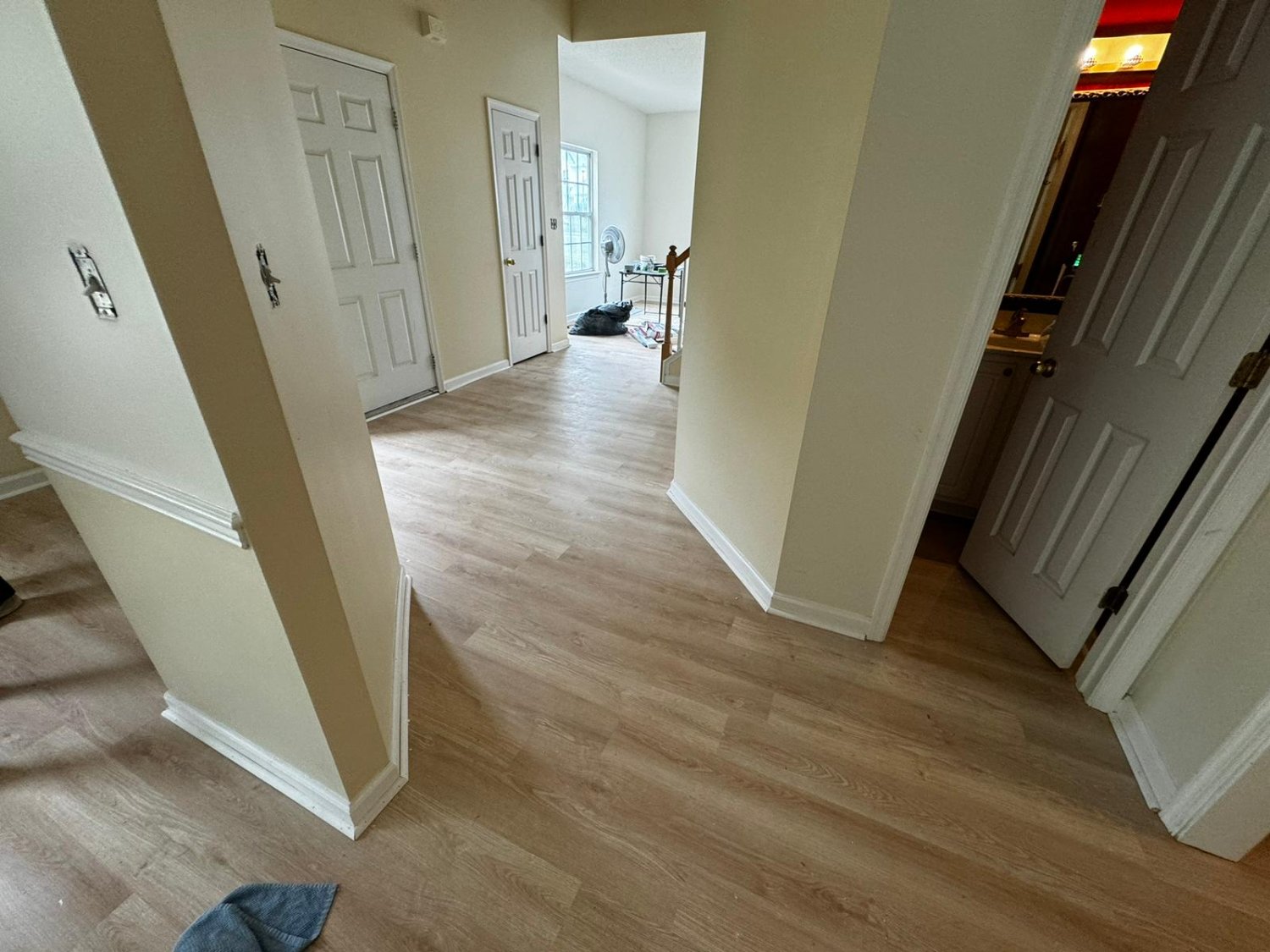 Open hallway with hardwood floors