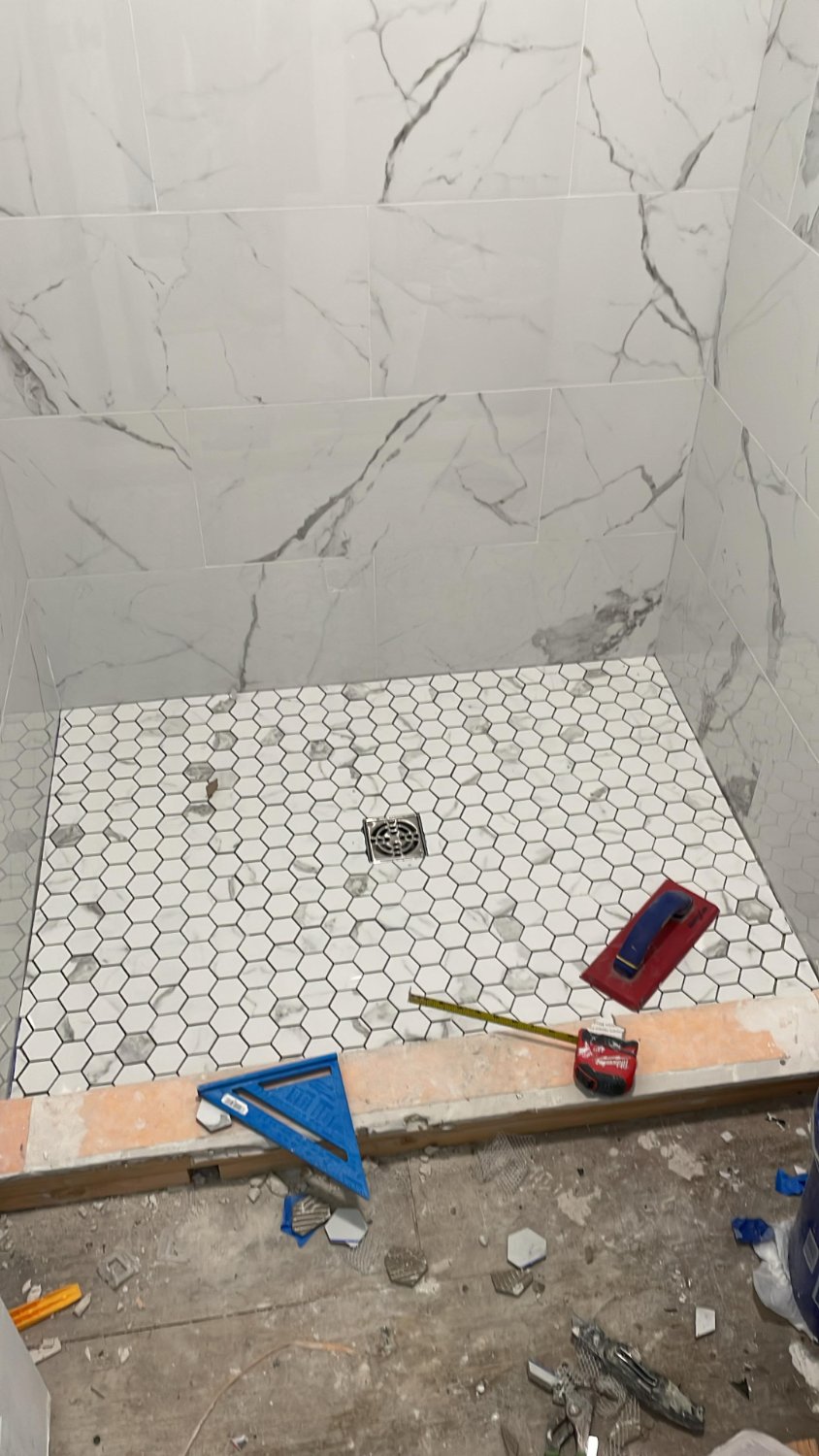 Mosaic tile flooring